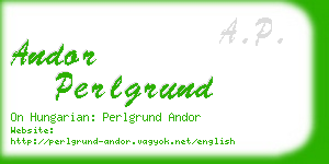 andor perlgrund business card